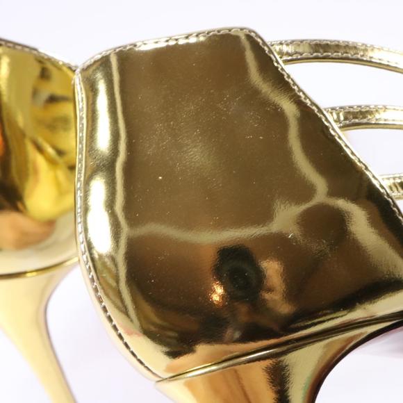 100mm Gold Norina Strappy Metallic Leather Sandals C692 - Picture 8 of 11